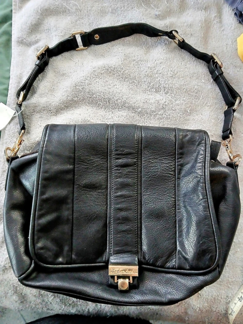 Charles David Black Leather Shoulder Bag